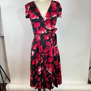 DVF Diane Von Furstenberg floral silk retro tea party wrap dress 2